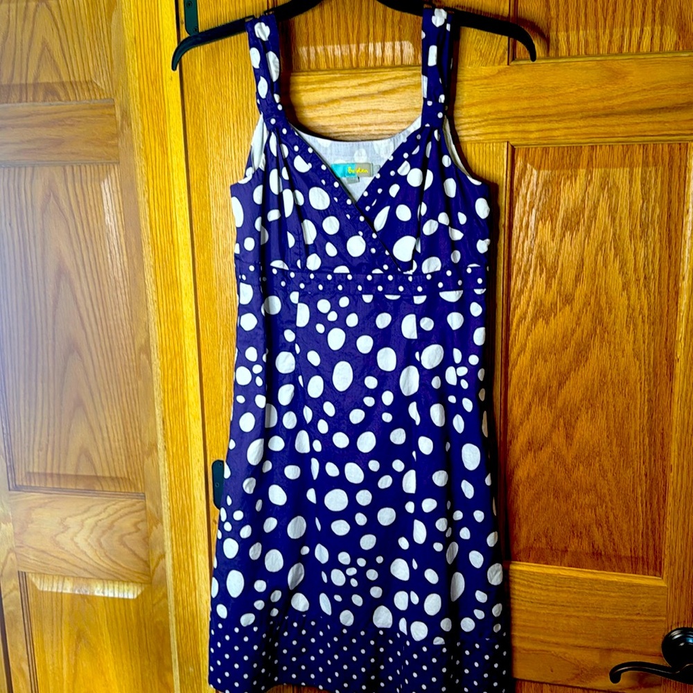 Boden Polka Dot Casual Sleeveless Dress, Lined, Size 8